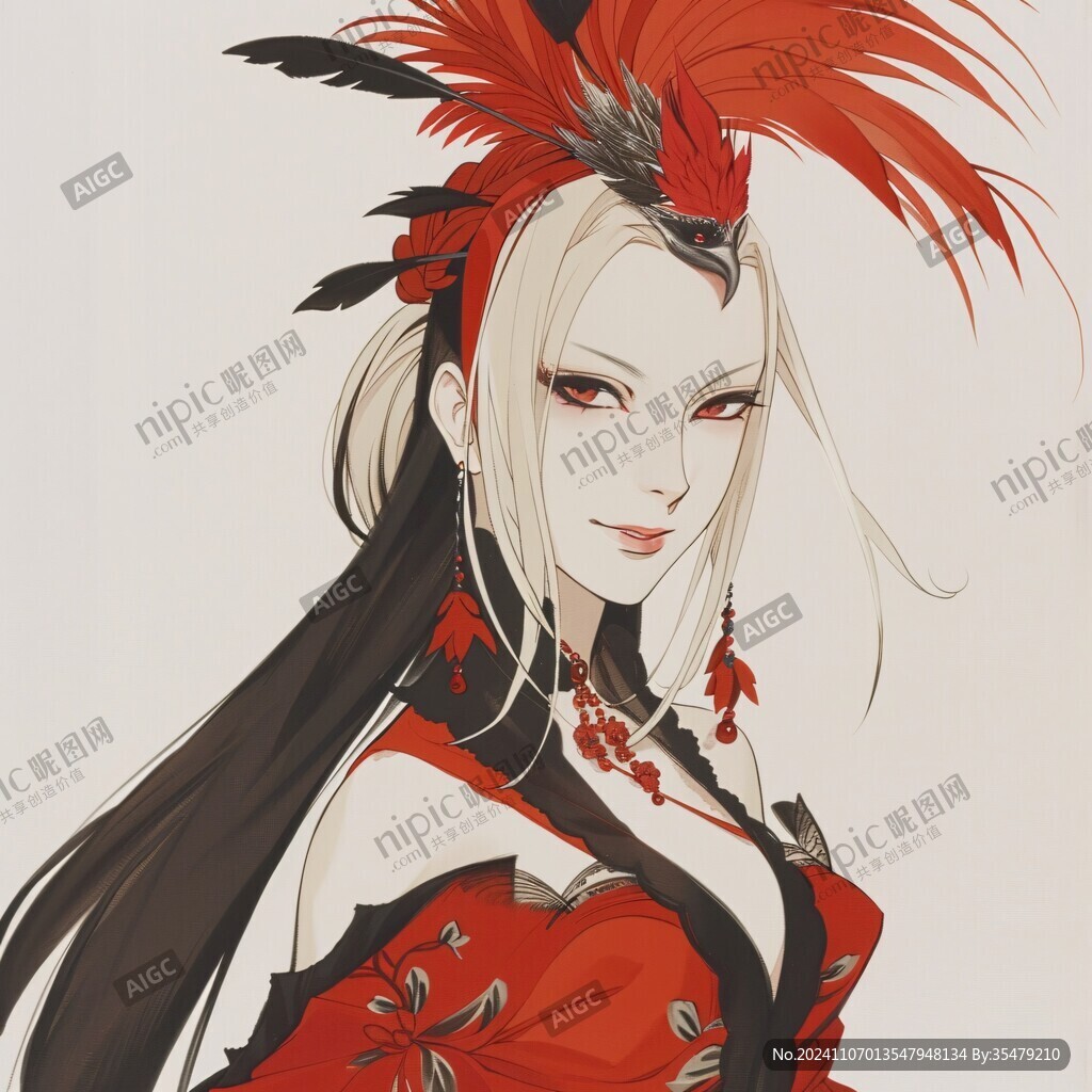 红衣少女设计古风