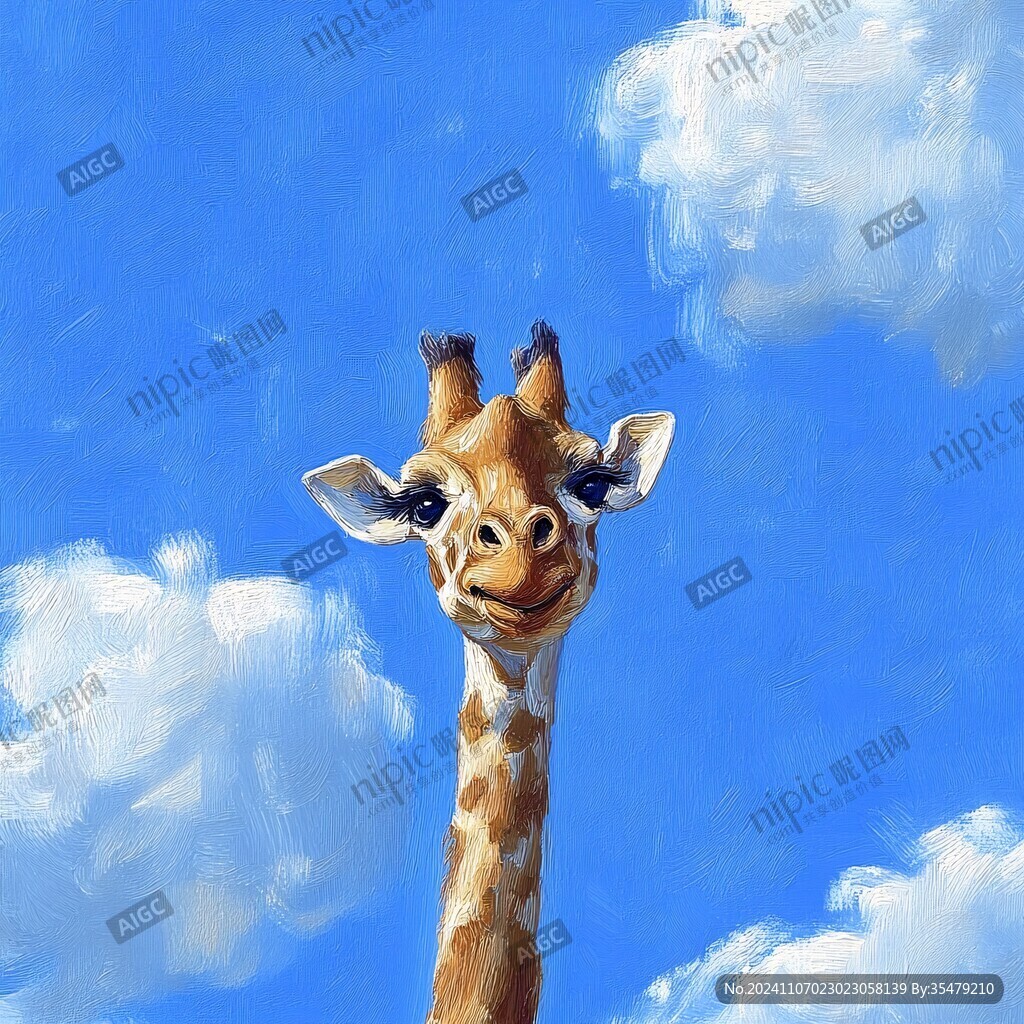 原创卡通长颈鹿