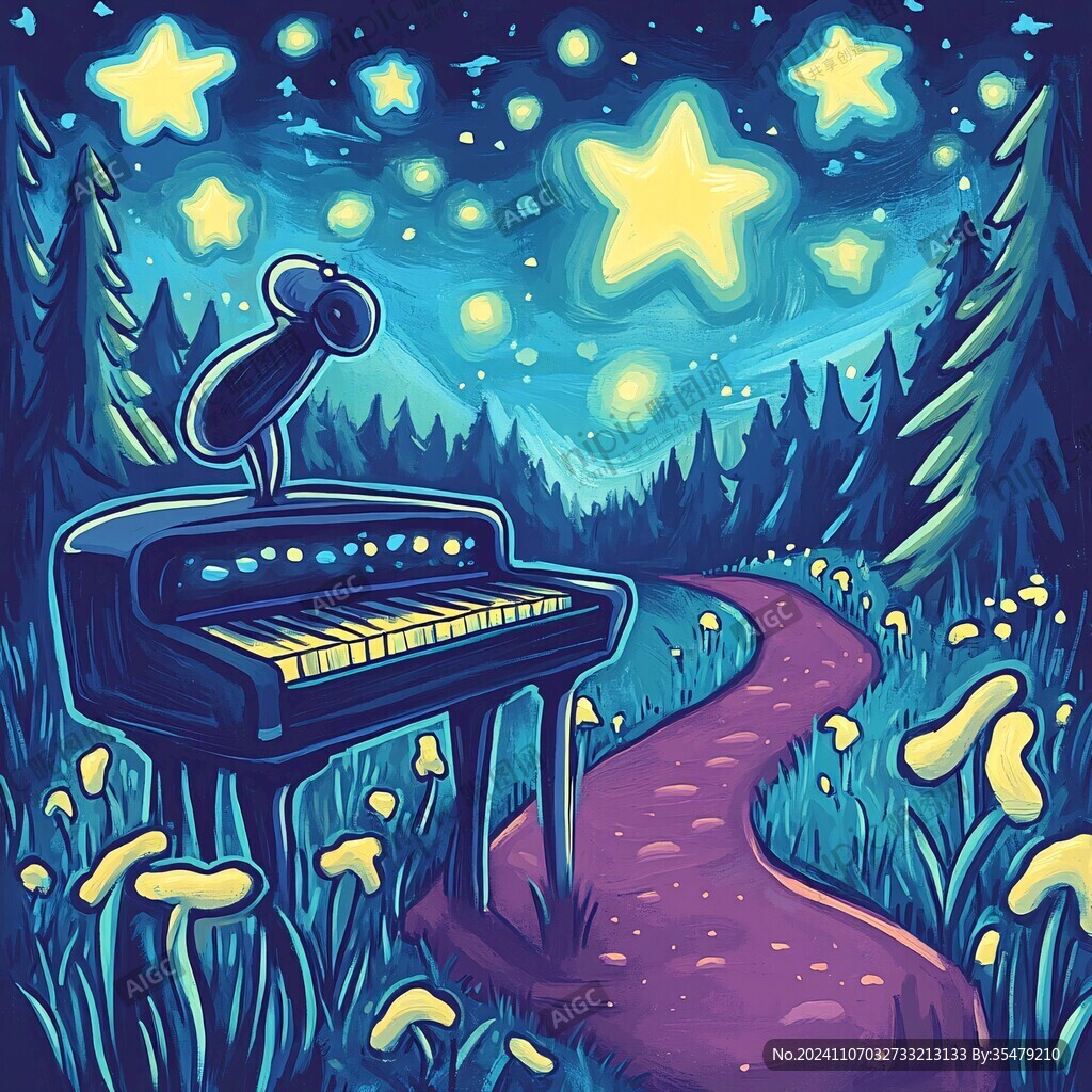钢琴插画