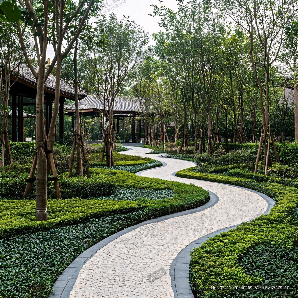 楼盘内部花园小道