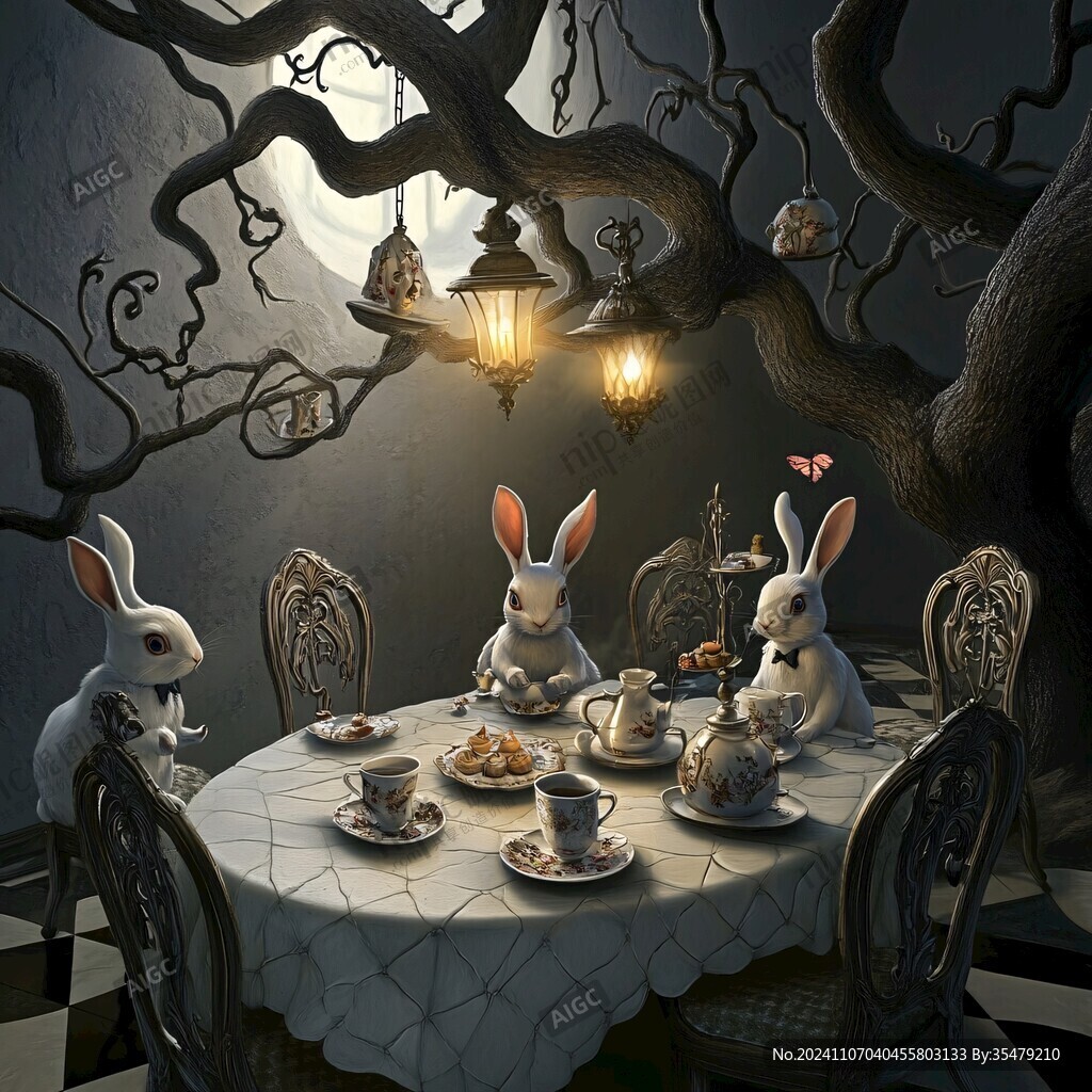 奇幻爱丽斯仙境插画