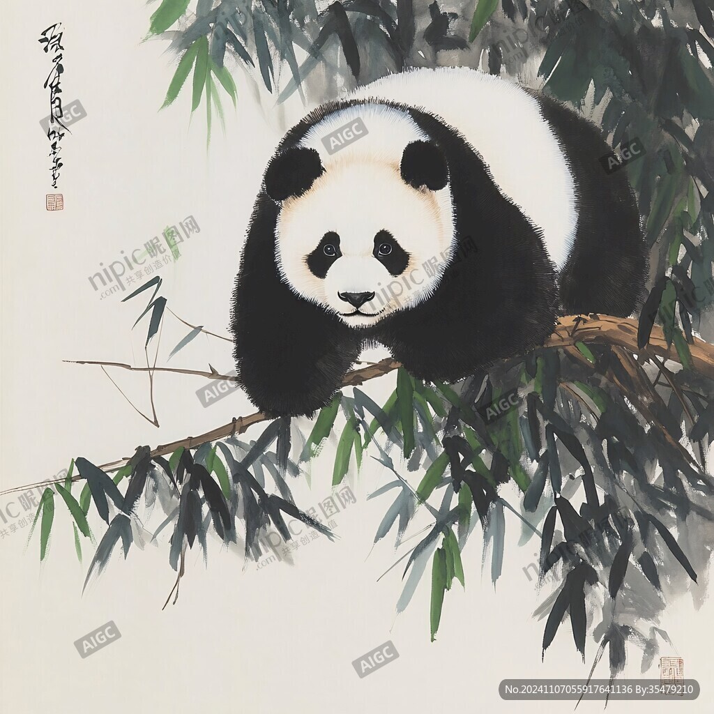艺术画大熊猫