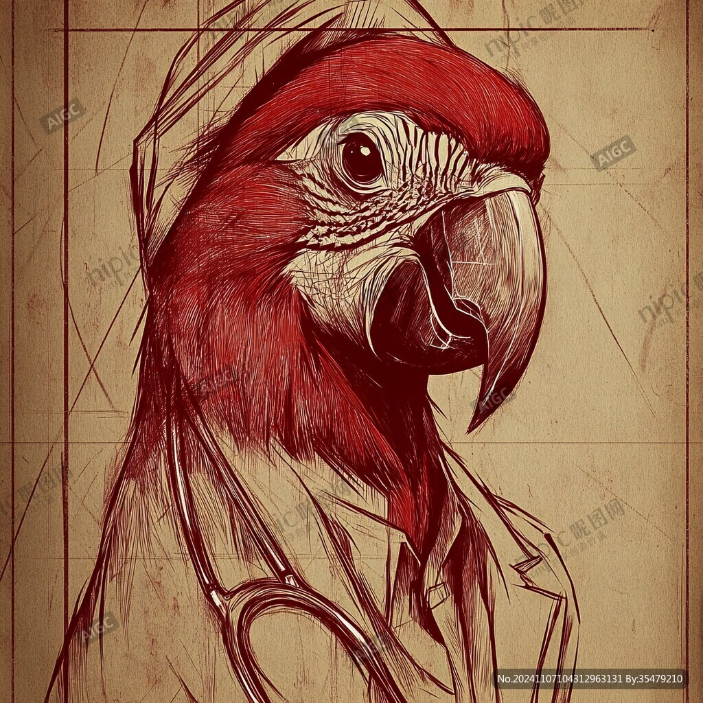 立体画金刚鹦鹉