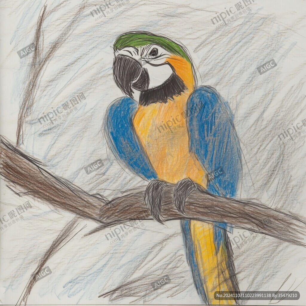 立体画金刚鹦鹉