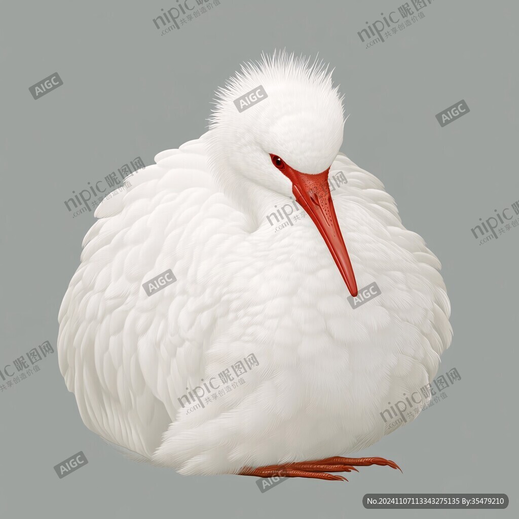 原创卡通白鹤形象