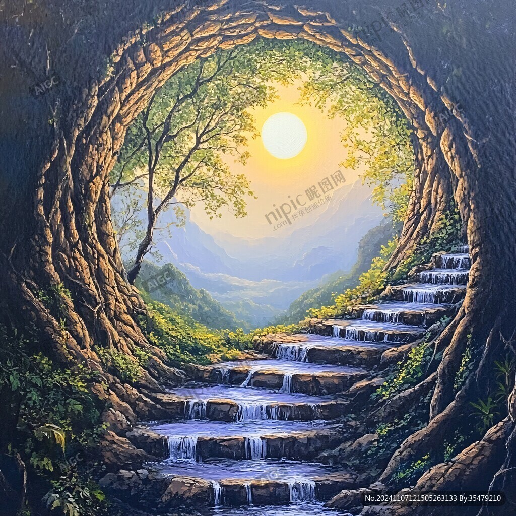 欧式装饰画时光隧道