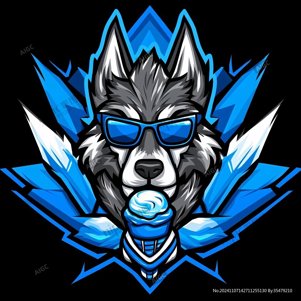 机械狼头t恤图案