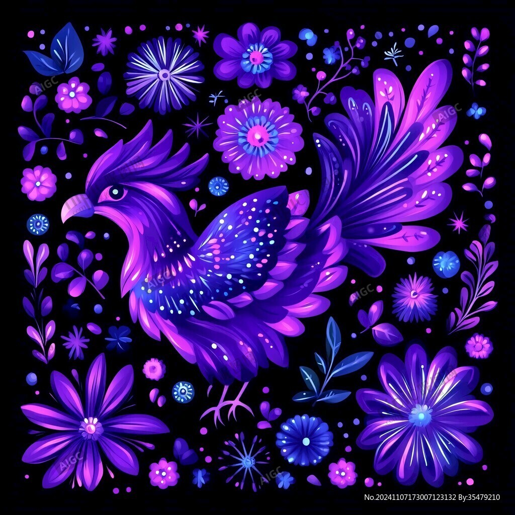 欧美风格鸟花卉