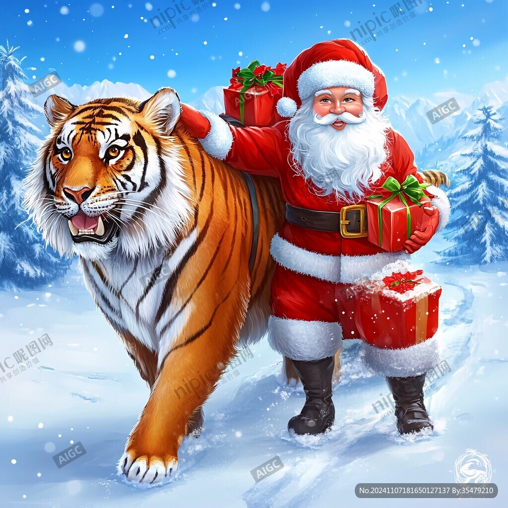 虎年圣诞节卡通人物
