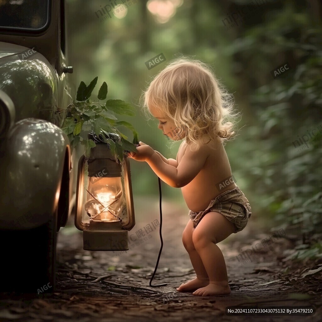 小台灯下的小朋友