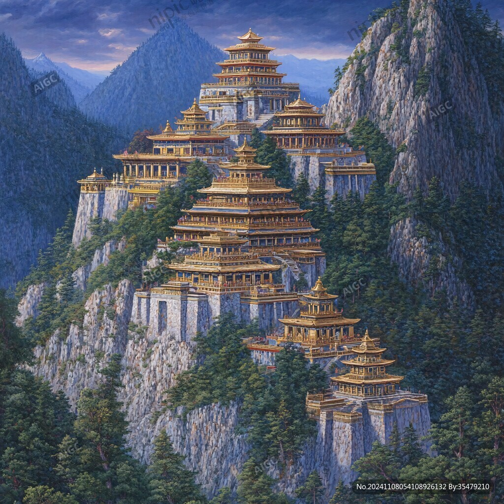 北欧美式天宫风景画