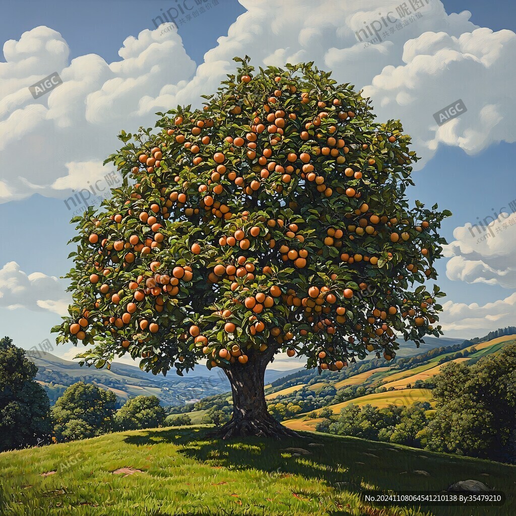 3d立体画苹果树