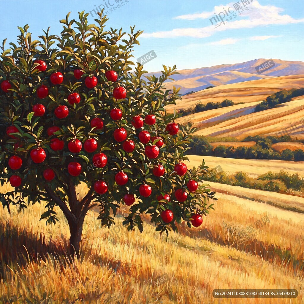 3d立体画苹果树