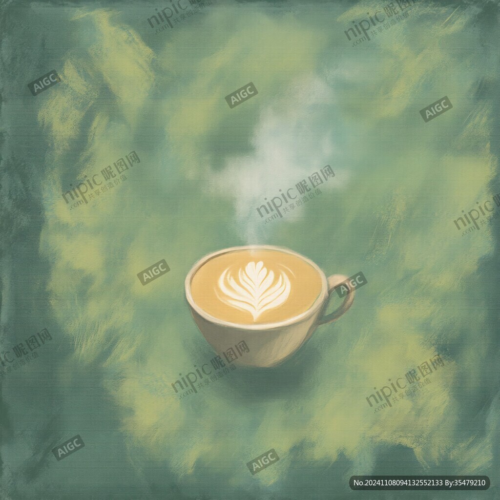 咖啡拉花插画