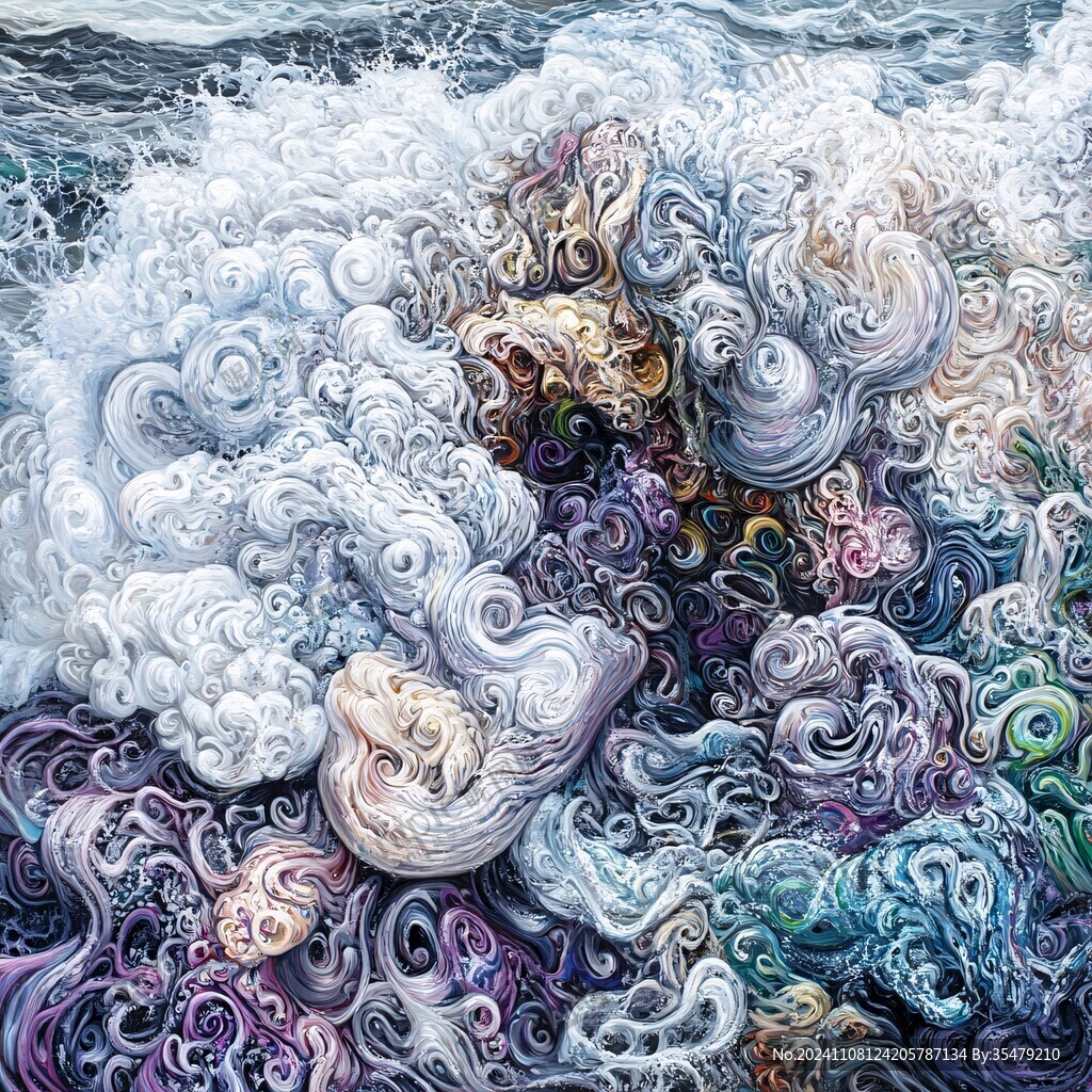 彩色创意海洋流体画