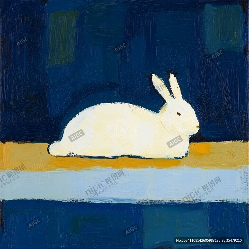 油画兔