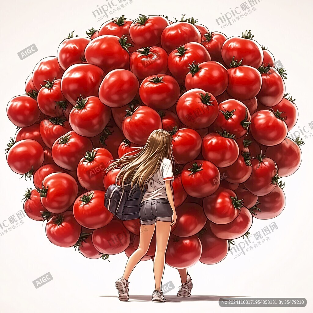 圣女果噪点插画