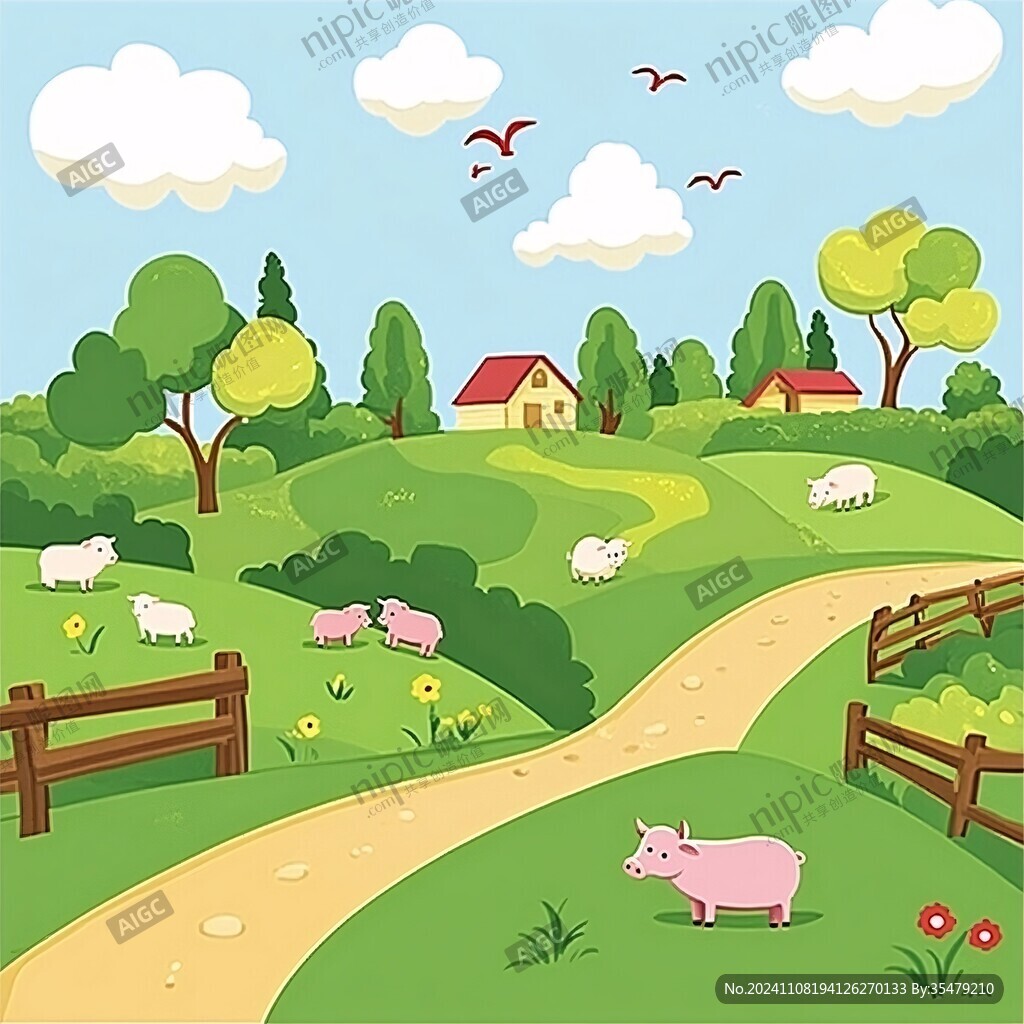 卡通牧场素材