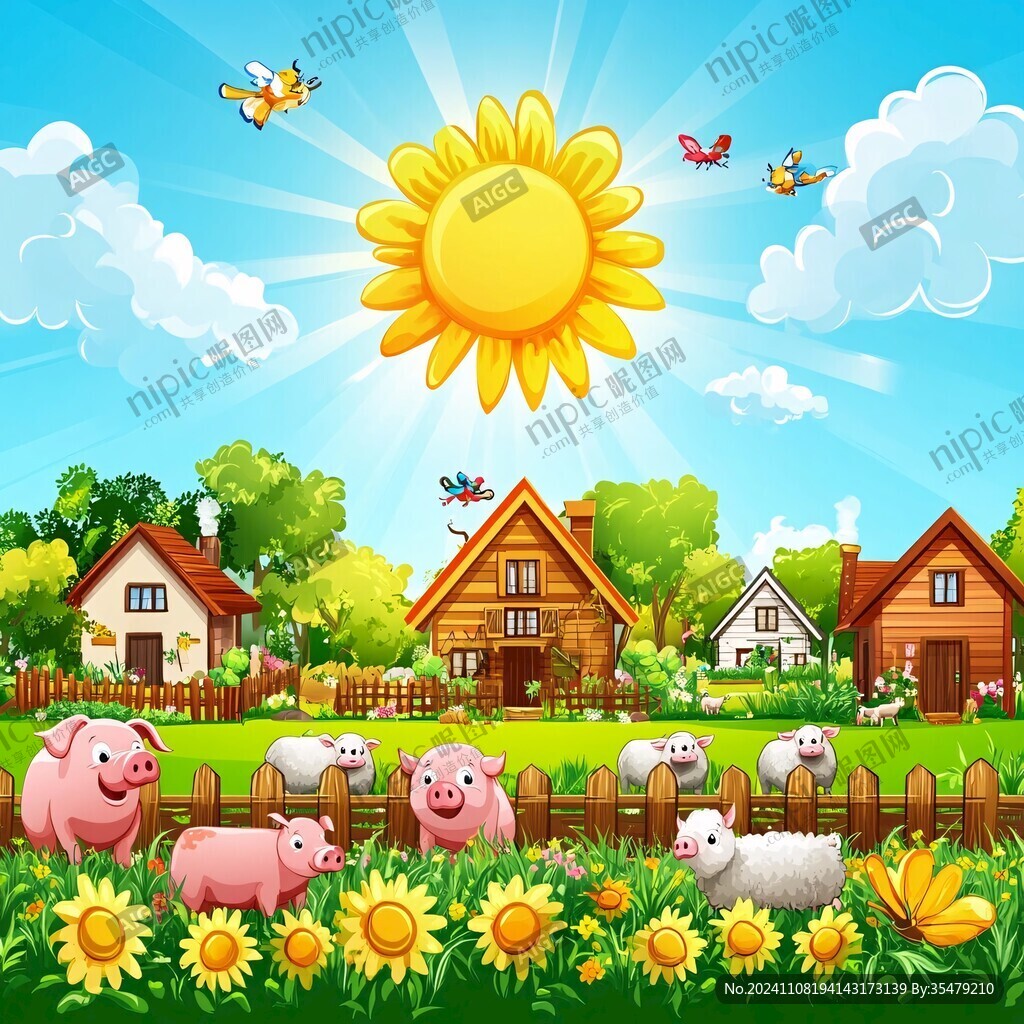 卡通牧场素材