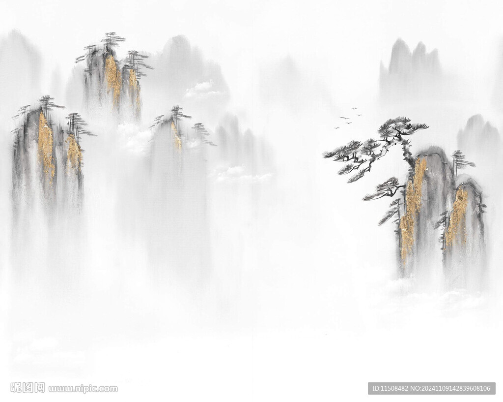 八方来财岩板山水