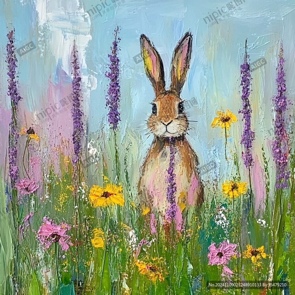 油画兔