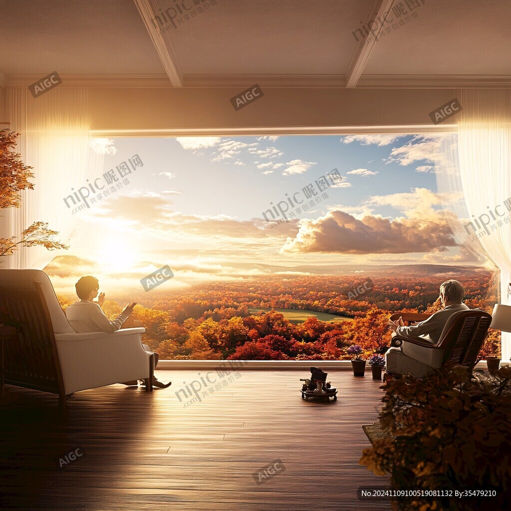 大气客厅落地门窗场景