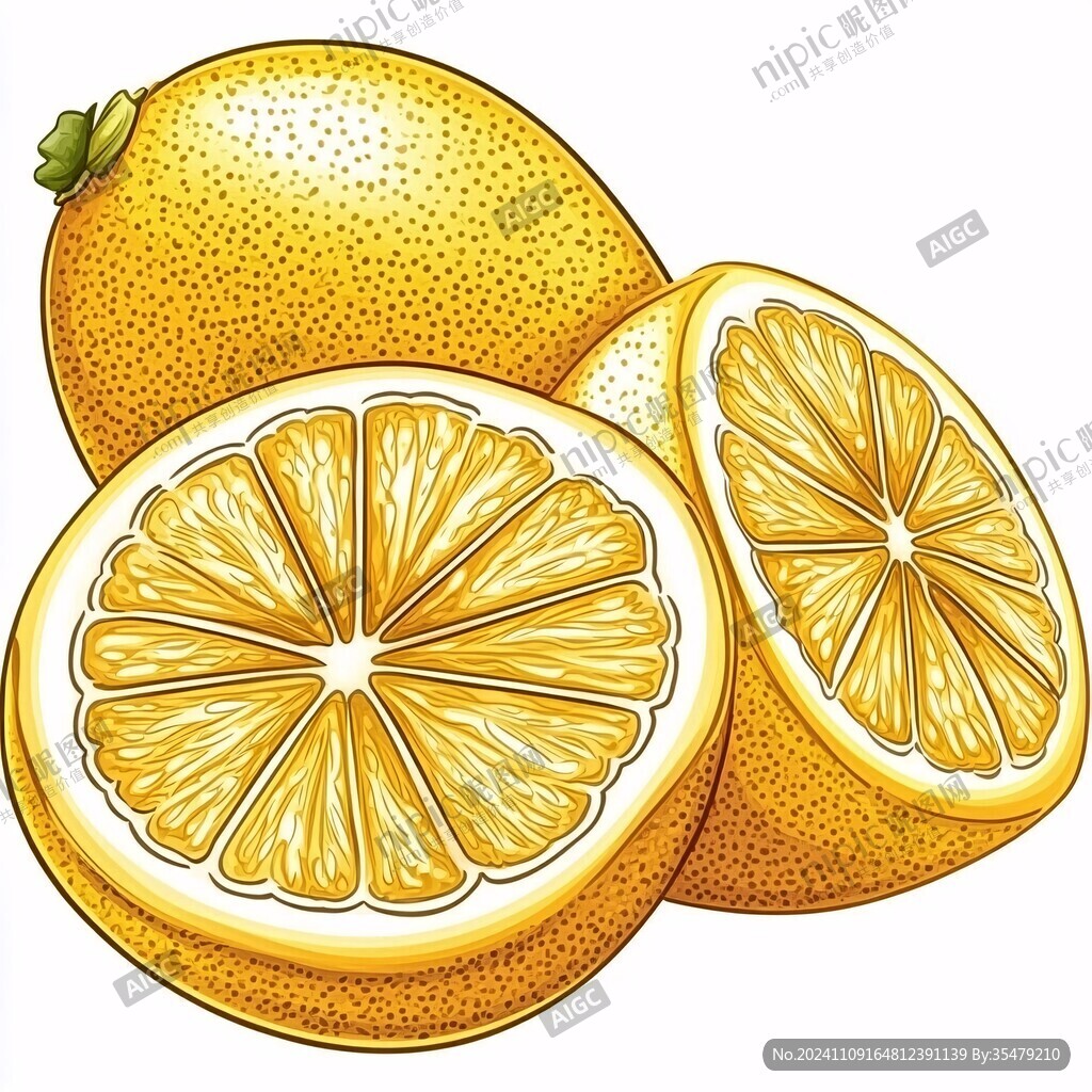 黄金葡萄柚插画