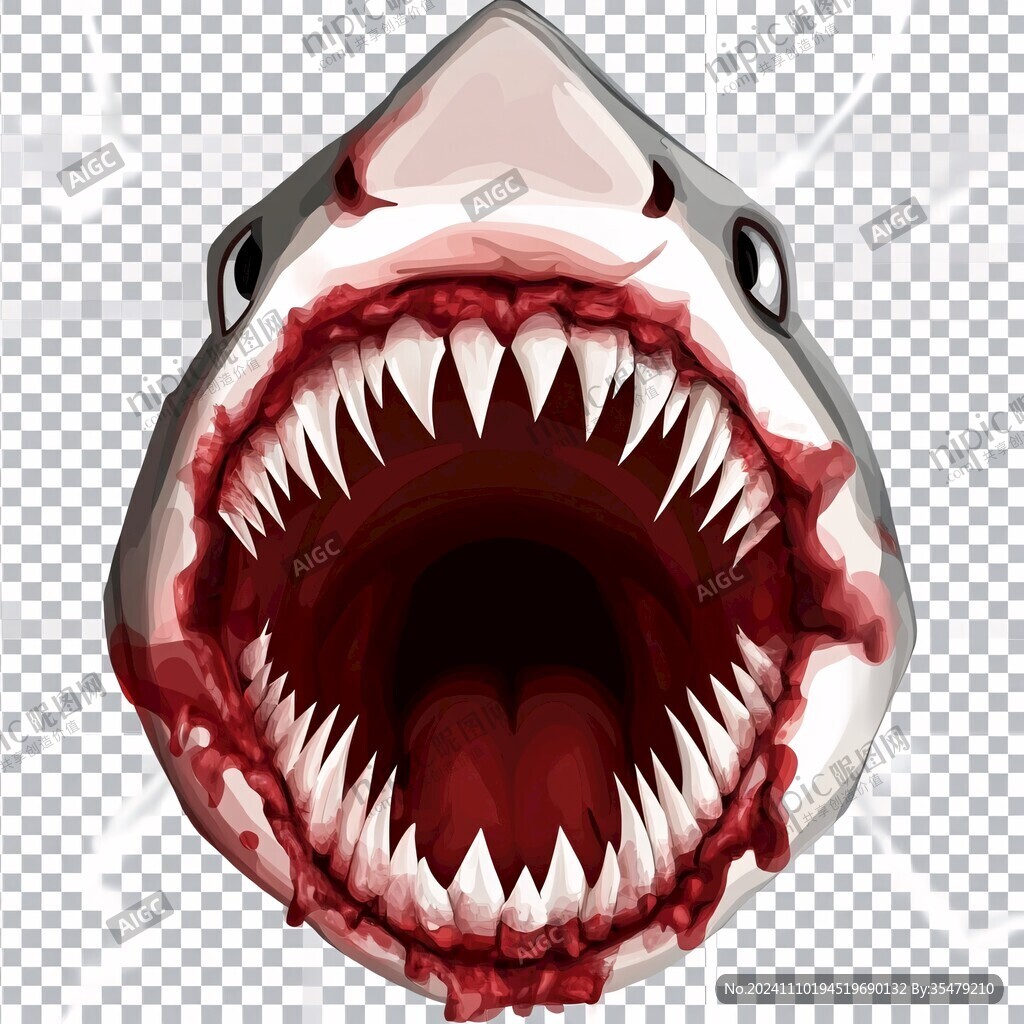 卡通鲨鱼立体画