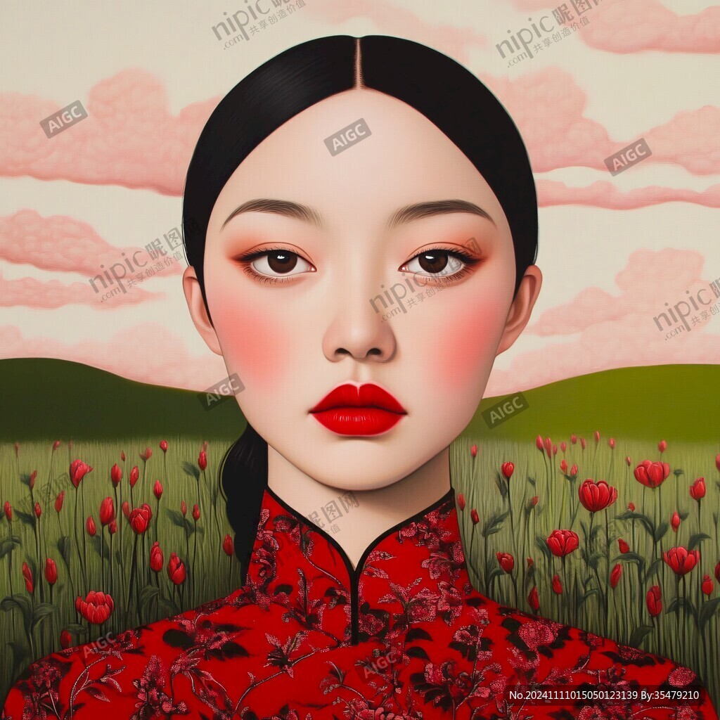 民国风美妆插画