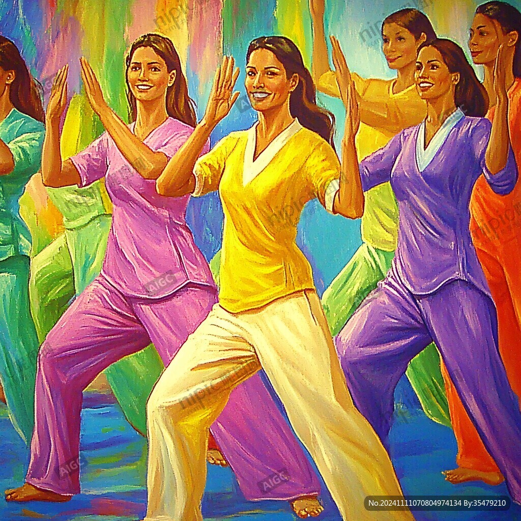 广场舞油画