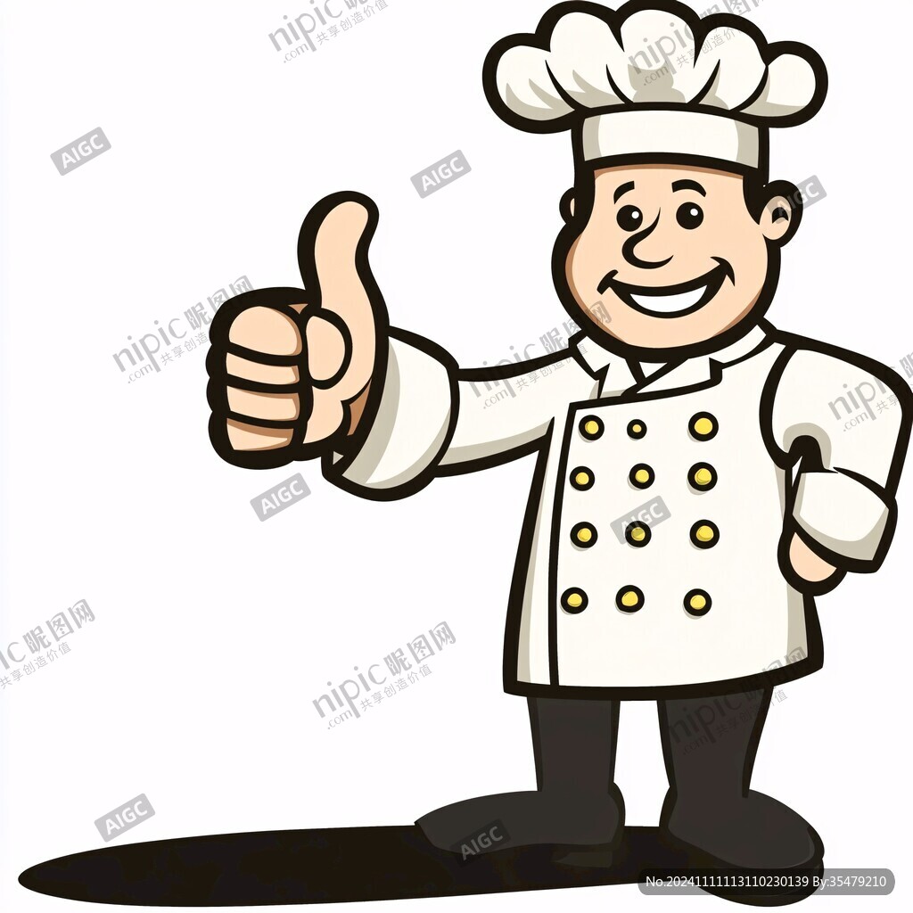 卡通男性厨师点赞头像