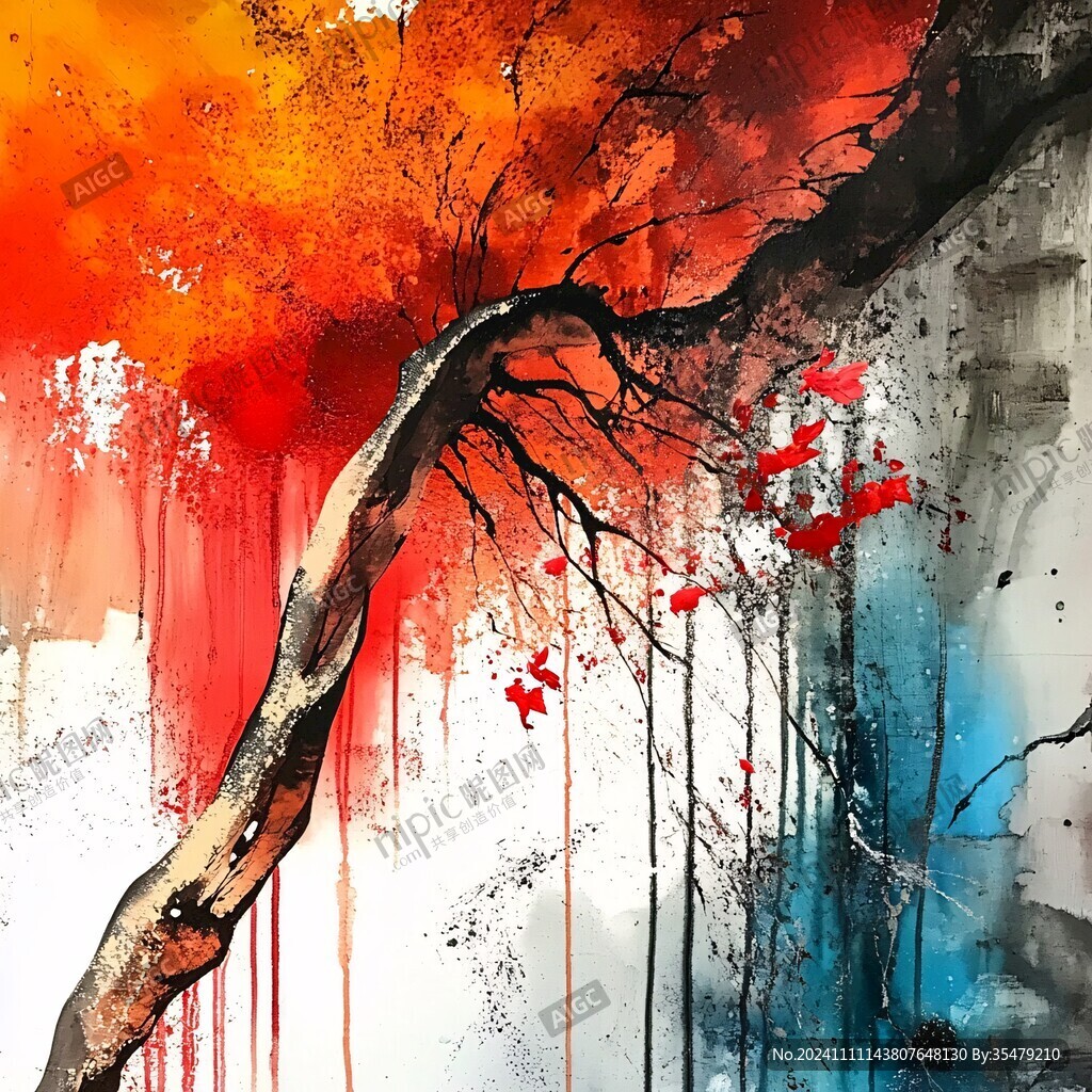 大树抽象画