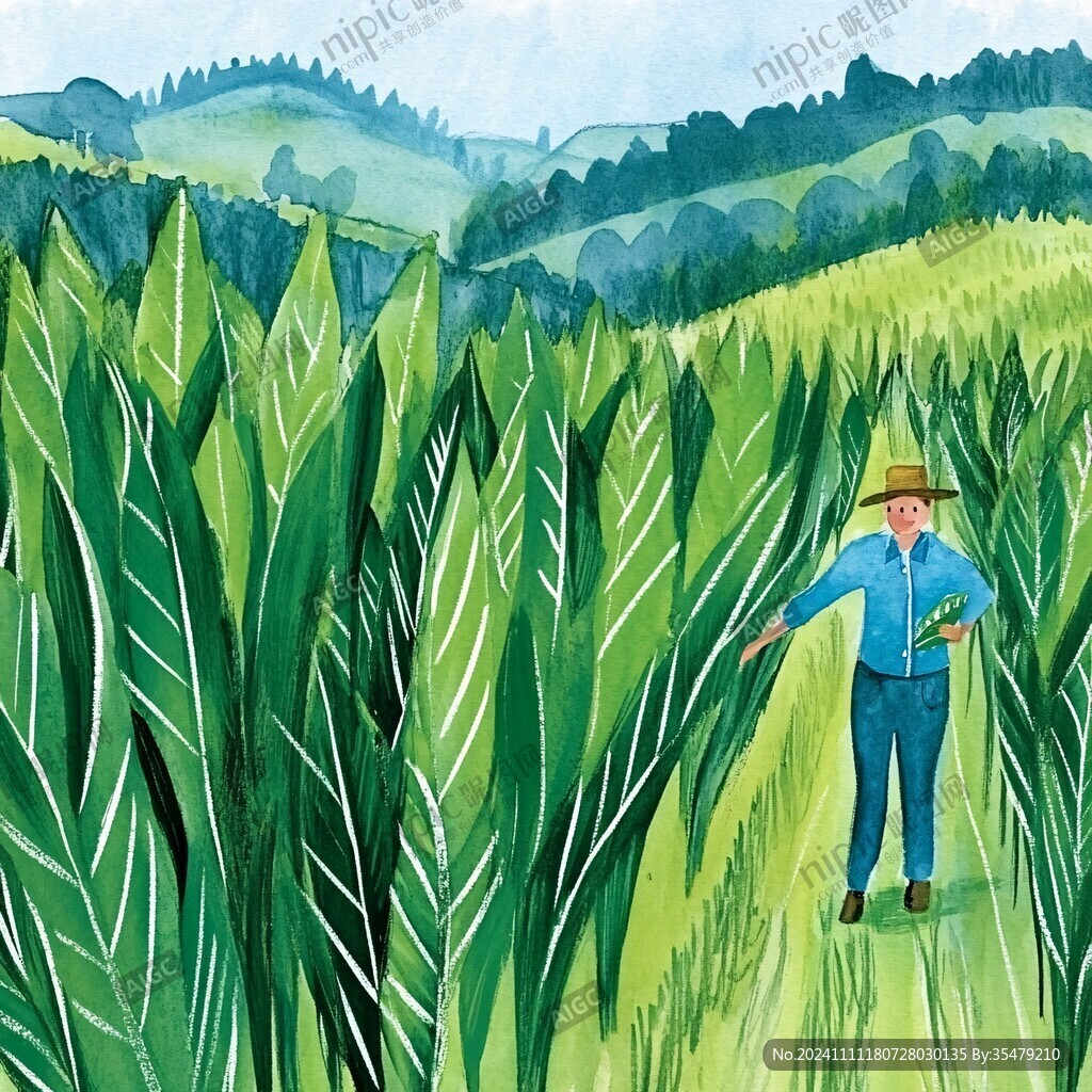 甘蔗林插画