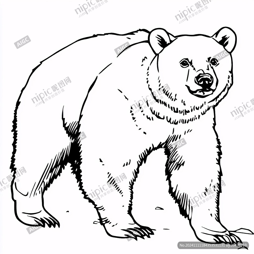北极熊线稿