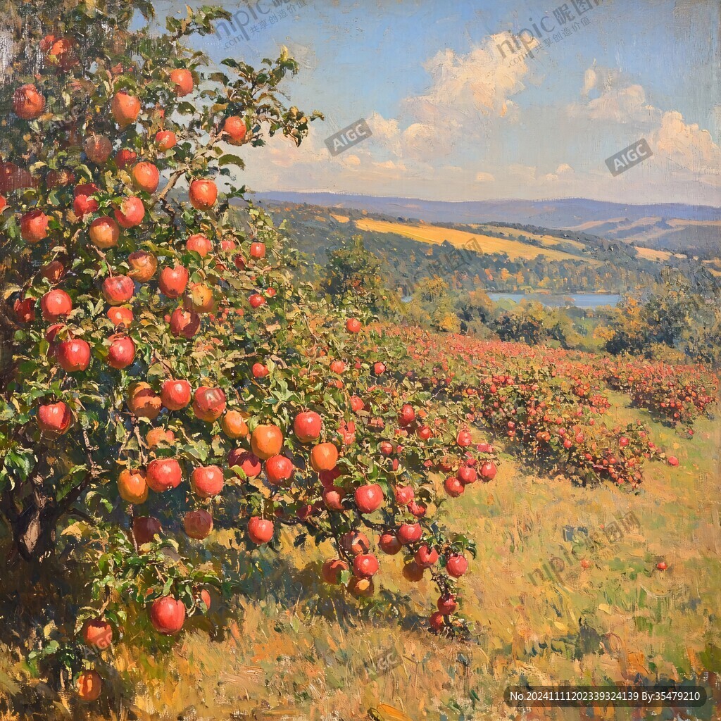 果园苹果壁画