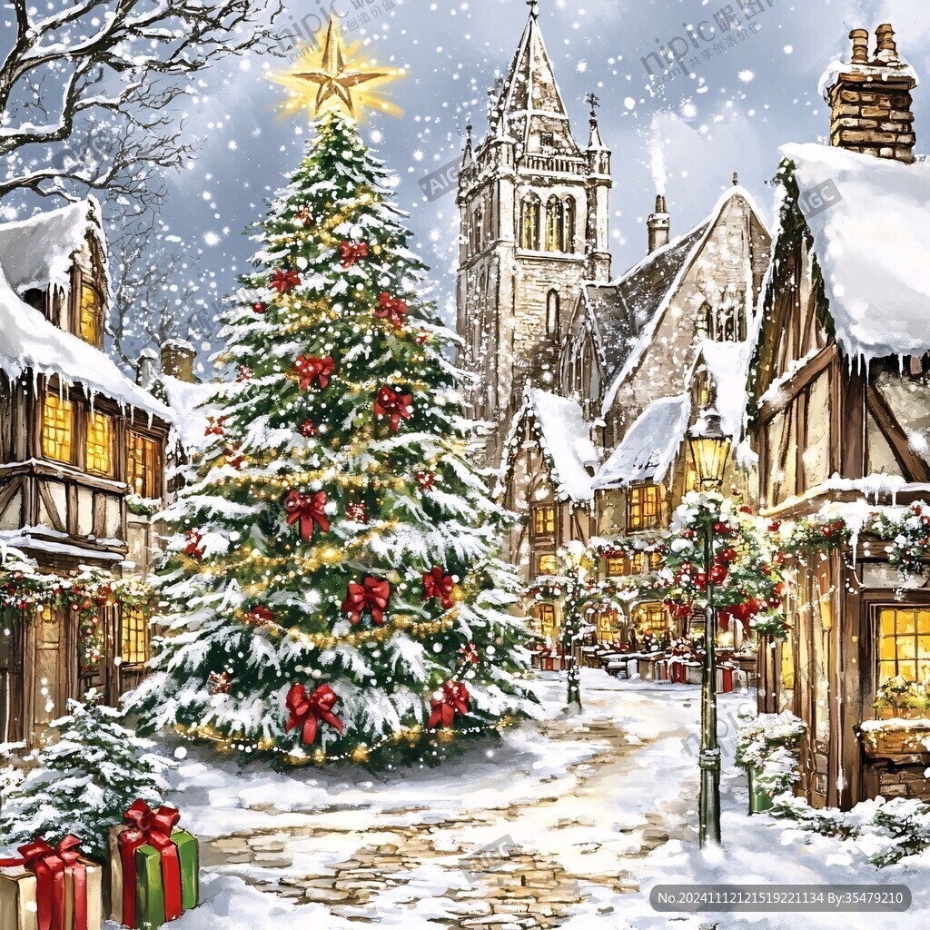 欧洲小镇圣诞节