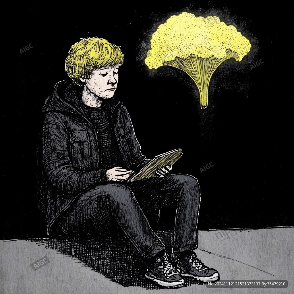 孤独感插画