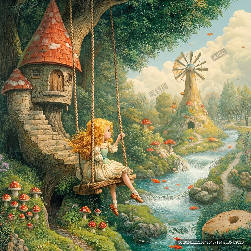 奇幻爱丽斯仙境插画