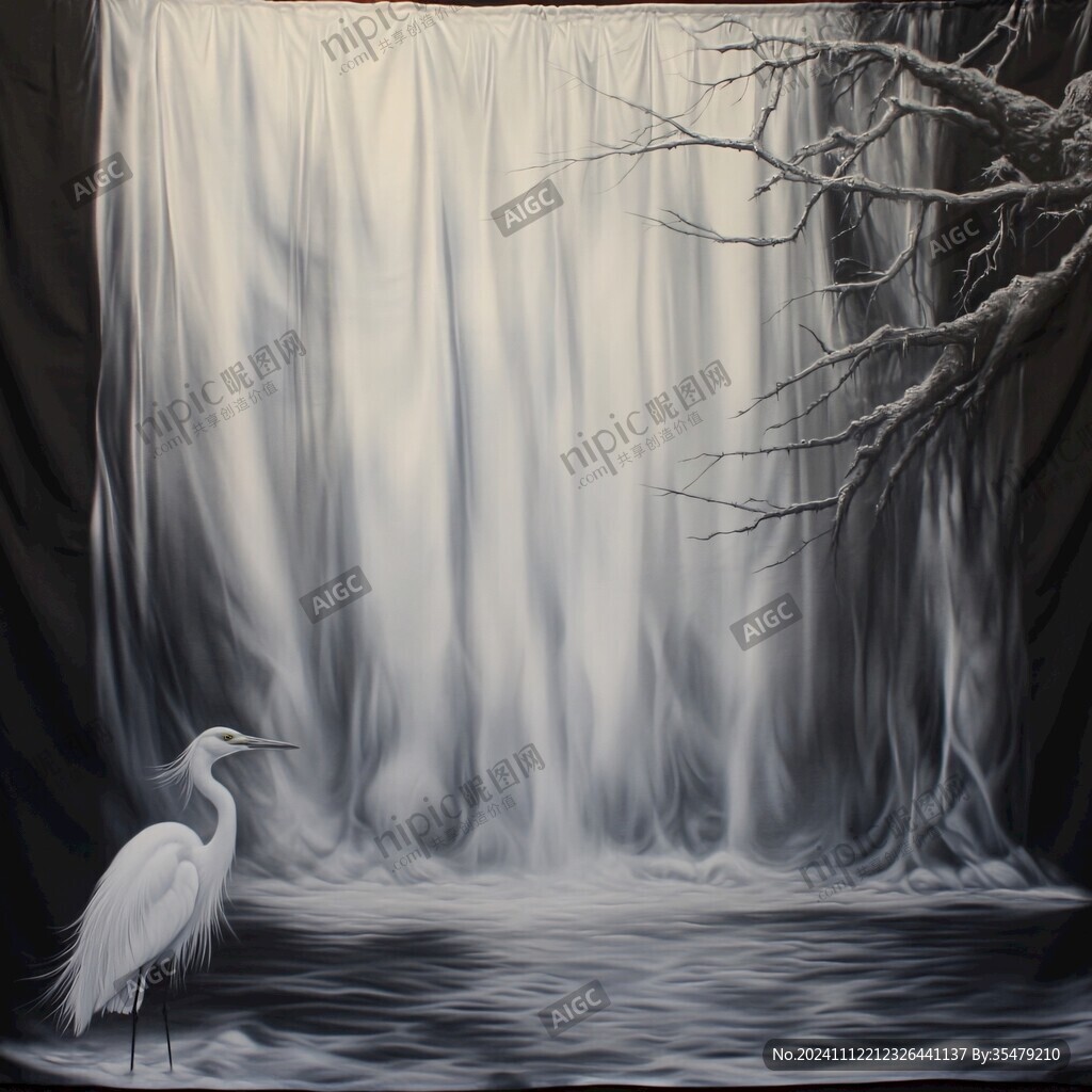 白鹭水鸟客厅背景画