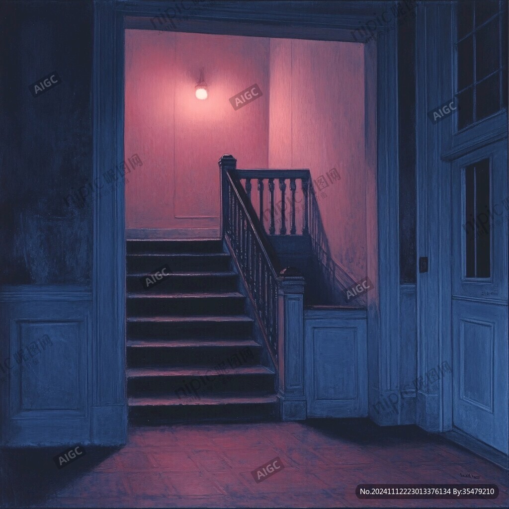 红色小区楼梯间