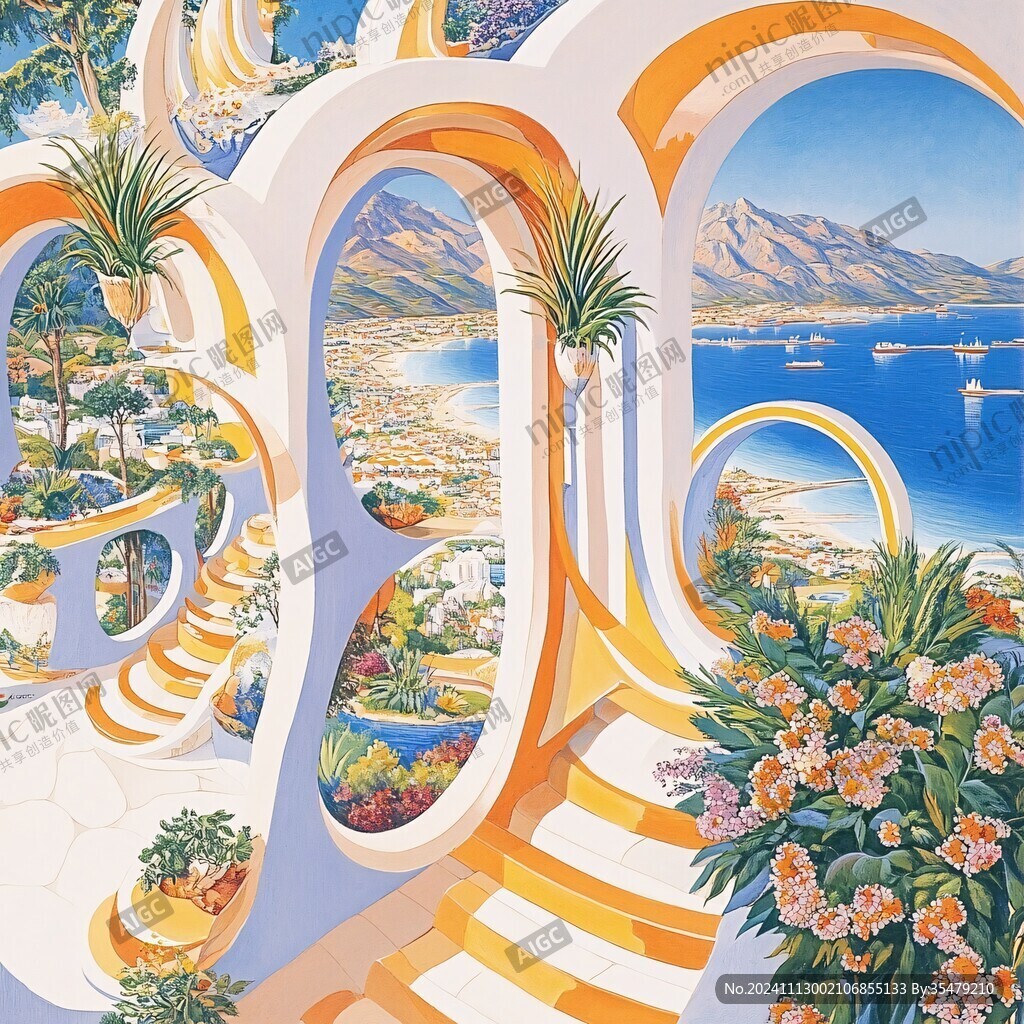 欧式装饰画时光隧道