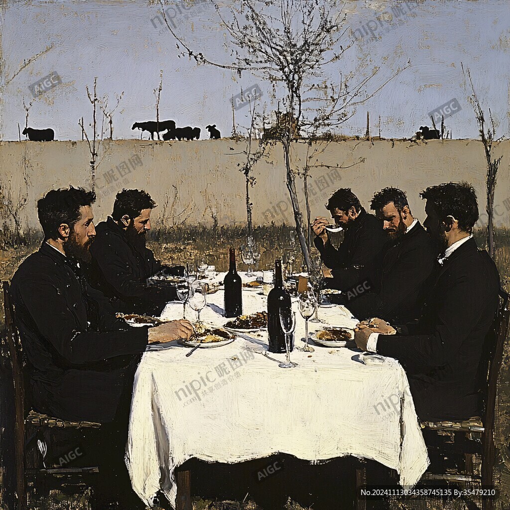 西方人聚餐场景