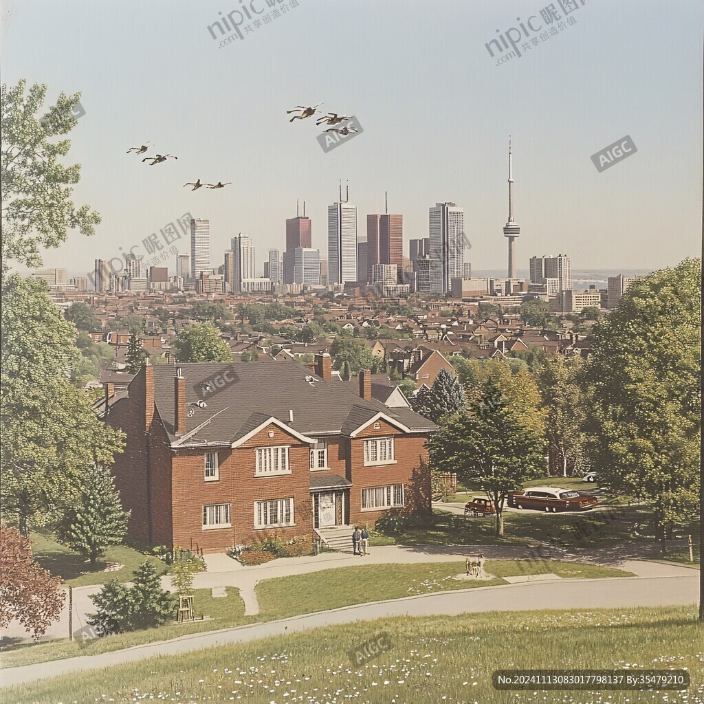 加拿大地产广告插画