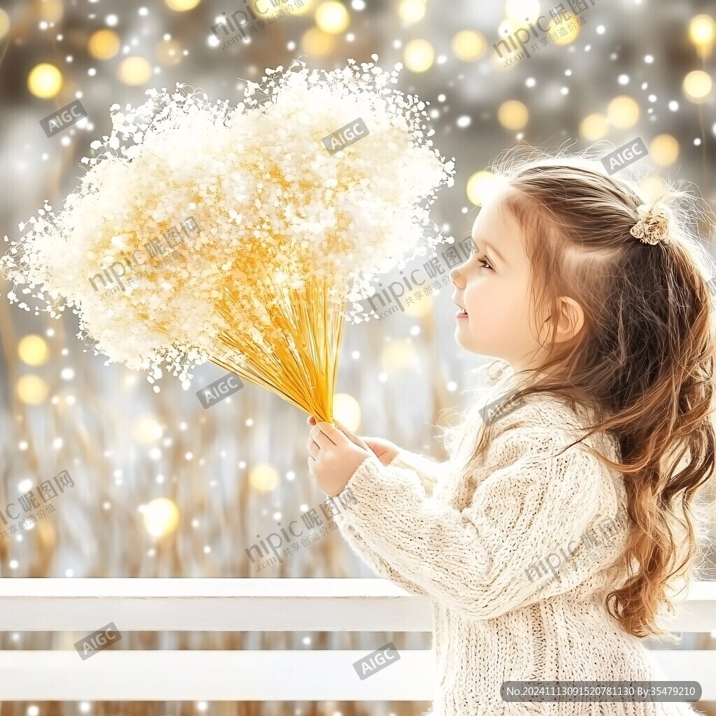 放烟花的小女孩