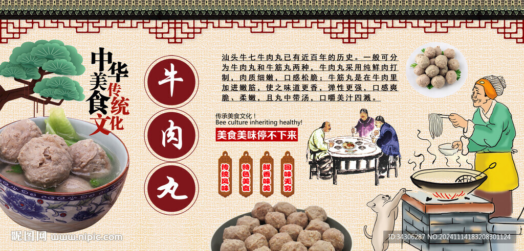 牛肉丸背景墙