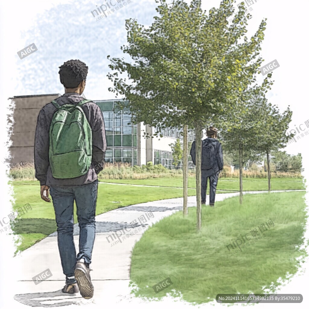 进入校园的学生