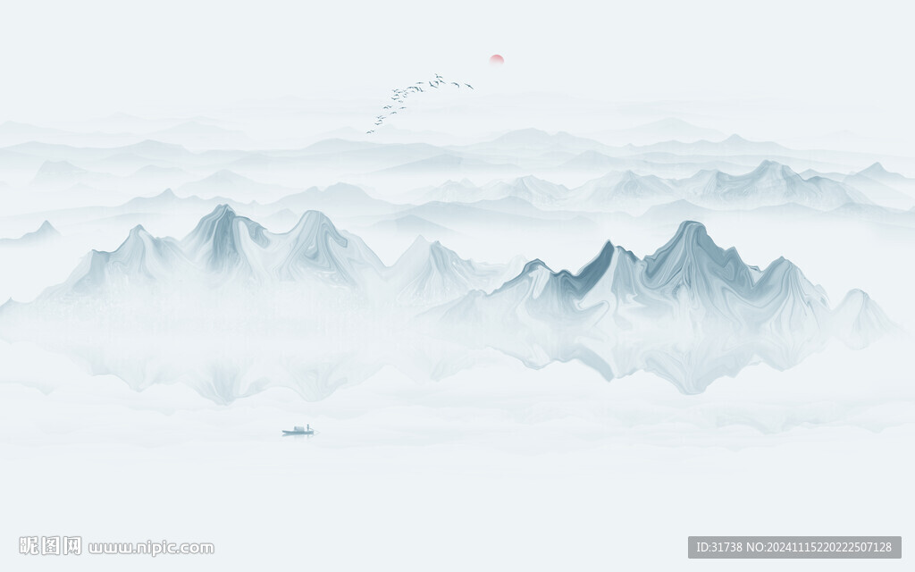 意境水墨山水画