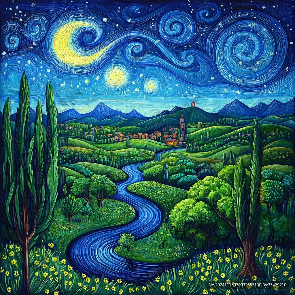 梦幻夜晚立体画