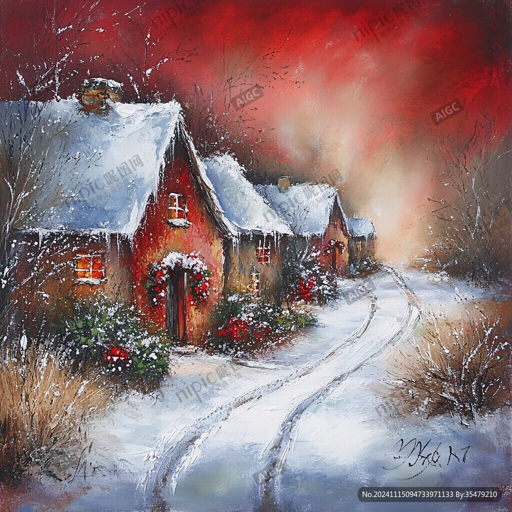 圣诞节油画