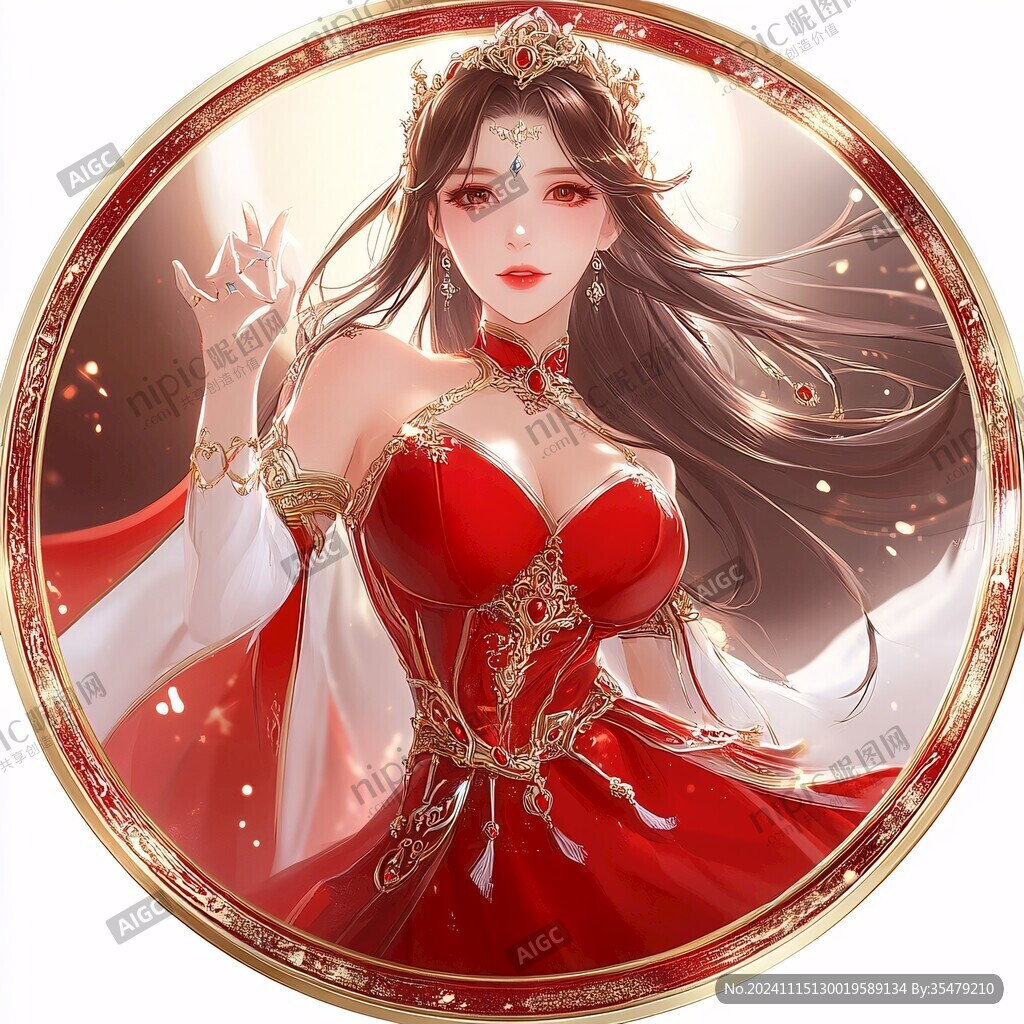 红衣少女设计古风